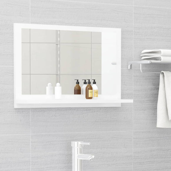 NNEVL Bathroom Mirror High Gloss White 60cm Chipboard