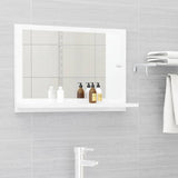 NNEVL Bathroom Mirror High Gloss White 60cm Chipboard
