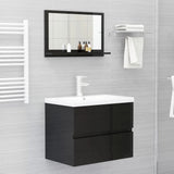NNEVL Bathroom Mirror High Gloss Black 60cm Chipboard