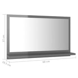 NNEVL Bathroom Mirror High Gloss Grey 60cm Chipboard