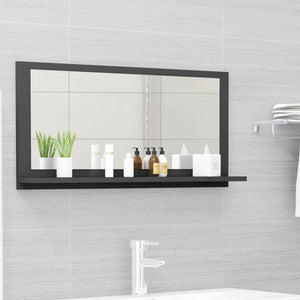 NNEVL Bathroom Mirror Grey 80x10.5x37cm Chipboard
