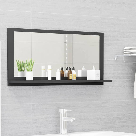 NNEVL Bathroom Mirror Grey 80x10.5x37cm Chipboard