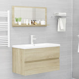 NNEVL Bathroom Mirror Sonoma Oak 80x10.5x37cm Chipboard
