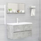 NNEVL Bathroom Mirror Concrete Grey 80x10.5x37cm Chipboard