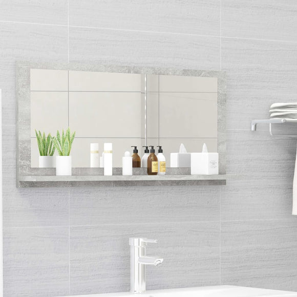NNEVL Bathroom Mirror Concrete Grey 80x10.5x37cm Chipboard