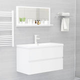 NNEVL Bathroom Mirror High Gloss White 80x10.5x37cm Chipboard