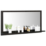 NNEVL Bathroom Mirror High Gloss Black 80x10.5x37cm Chipboard
