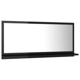 NNEVL Bathroom Mirror High Gloss Black 80x10.5x37cm Chipboard
