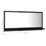NNEVL Bathroom Mirror High Gloss Black 80x10.5x37cm Chipboard