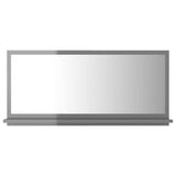 NNEVL Bathroom Mirror High Gloss Grey 80x10.5x37cm Chipboard