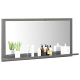 NNEVL Bathroom Mirror High Gloss Grey 80x10.5x37cm Chipboard