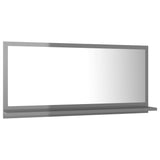 NNEVL Bathroom Mirror High Gloss Grey 80x10.5x37cm Chipboard