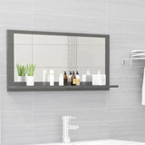 NNEVL Bathroom Mirror High Gloss Grey 80x10.5x37cm Chipboard