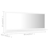 NNEVL Bathroom Mirror White 90cm Chipboard