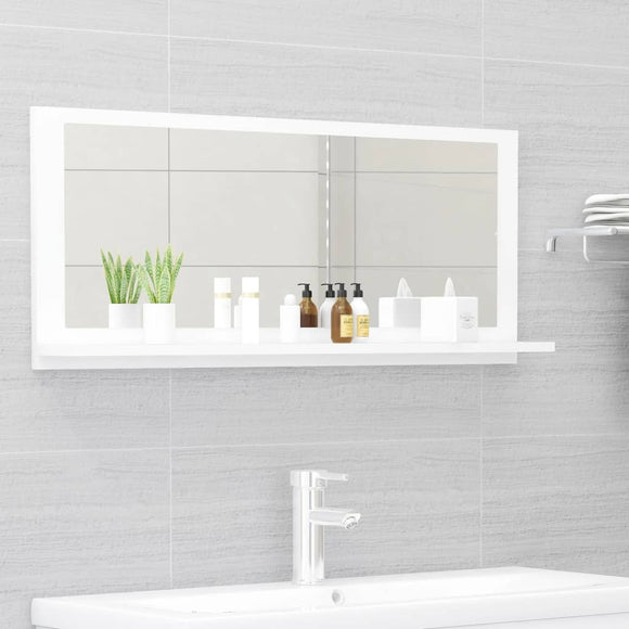 NNEVL Bathroom Mirror White 90cm Chipboard