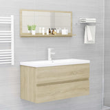 NNEVL Bathroom Mirror Sonoma Oak 90cm Chipboard