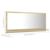 NNEVL Bathroom Mirror Sonoma Oak 90cm Chipboard