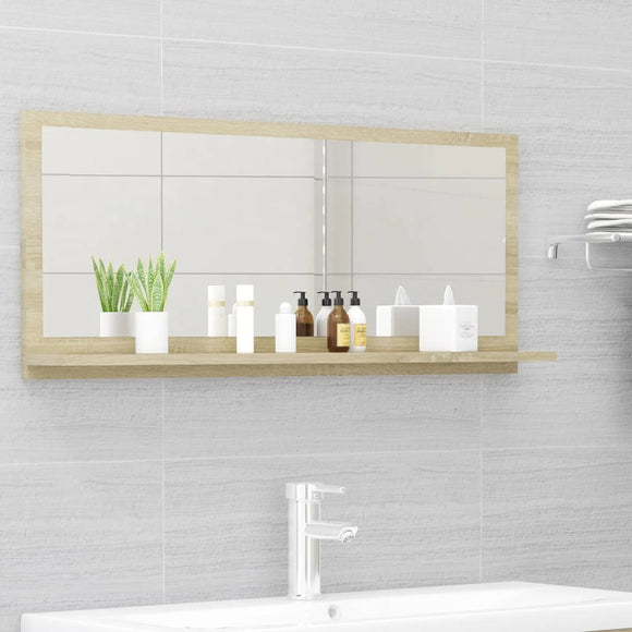 NNEVL Bathroom Mirror Sonoma Oak 90cm Chipboard