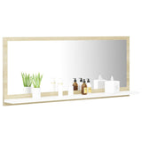 NNEVL Bathroom Mirror White and Sonoma Oak 90cm Chipboard