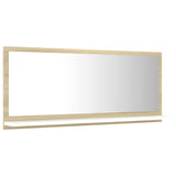 NNEVL Bathroom Mirror White and Sonoma Oak 90cm Chipboard