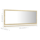 NNEVL Bathroom Mirror White and Sonoma Oak 90cm Chipboard