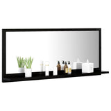 NNEVL Bathroom Mirror High Gloss Black 90cm Chipboard