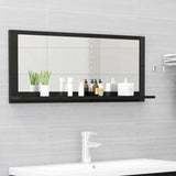 NNEVL Bathroom Mirror High Gloss Black 90cm Chipboard