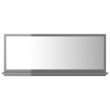 NNEVL Bathroom Mirror High Gloss Grey 90cm Chipboard