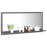 NNEVL Bathroom Mirror High Gloss Grey 90cm Chipboard