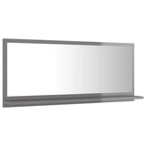NNEVL Bathroom Mirror High Gloss Grey 90cm Chipboard
