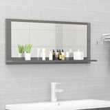 NNEVL Bathroom Mirror High Gloss Grey 90cm Chipboard