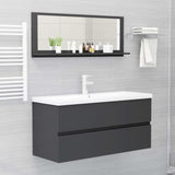 NNEVL Bathroom Mirror Grey 100cm Chipboard