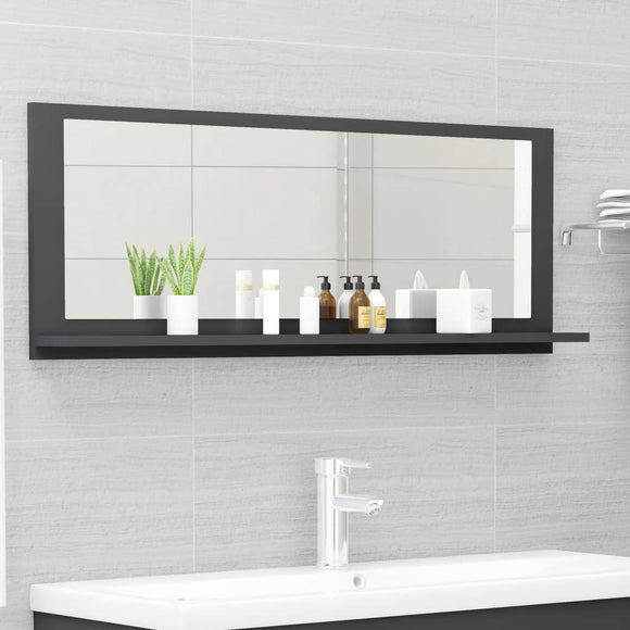 NNEVL Bathroom Mirror Grey 100cm Chipboard
