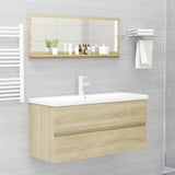 NNEVL Bathroom Mirror Sonoma Oak 100cm Chipboard