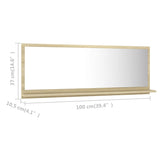 NNEVL Bathroom Mirror Sonoma Oak 100cm Chipboard