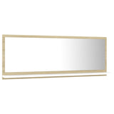 NNEVL Bathroom Mirror White and Sonoma Oak 100cm Chipboard