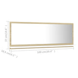NNEVL Bathroom Mirror White and Sonoma Oak 100cm Chipboard