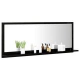 NNEVL Bathroom Mirror High Gloss Black 100cm Chipboard