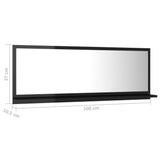 NNEVL Bathroom Mirror High Gloss Black 100cm Chipboard