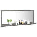 NNEVL Bathroom Mirror High Gloss Grey 100cm Chipboard