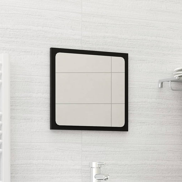 NNEVL Bathroom Mirror Black 40x1.5x37 cm Chipboard