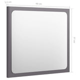 NNEVL Bathroom Mirror High Gloss Grey 40x1.5x37 cm Chipboard