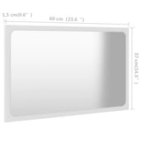 NNEVL Bathroom Mirror White 60x1.5x37 cm Chipboard