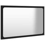 NNEVL Bathroom Mirror Black 60x1.5x37 cm Chipboard