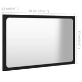 NNEVL Bathroom Mirror Black 60x1.5x37 cm Chipboard