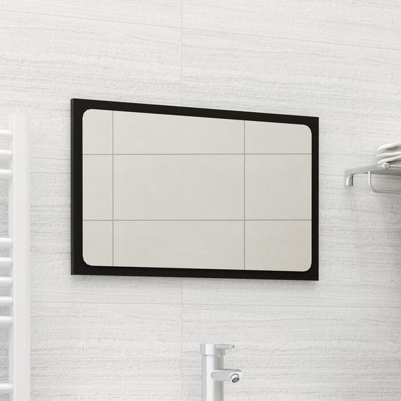 NNEVL Bathroom Mirror Black 60x1.5x37 cm Chipboard