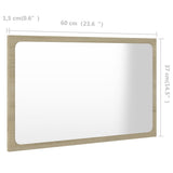 NNEVL Bathroom Mirror Sonoma Oak 60x1.5x37 cm Chipboard