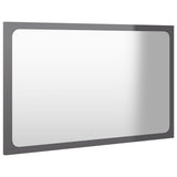 NNEVL Bathroom Mirror High Gloss Grey 60x1.5x37 cm Chipboard