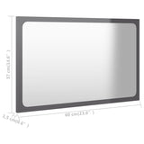 NNEVL Bathroom Mirror High Gloss Grey 60x1.5x37 cm Chipboard
