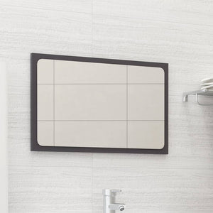 NNEVL Bathroom Mirror High Gloss Grey 60x1.5x37 cm Chipboard